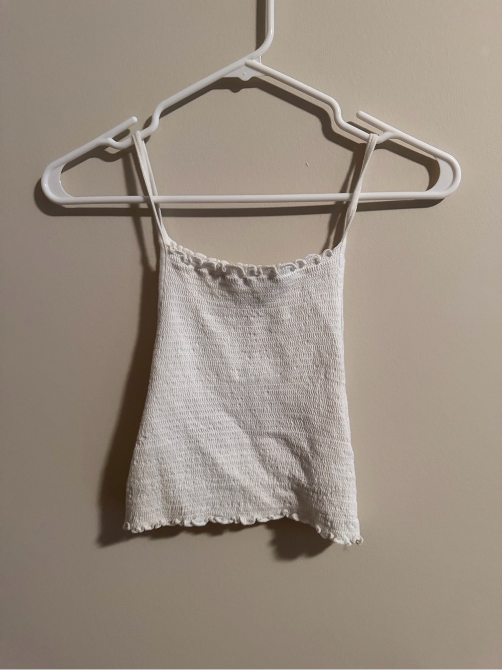 White Smocked Cami Tank Top - Women